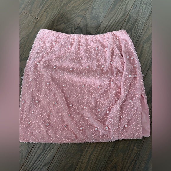 Elegant an Sexy Pink Beaded Skirt Oh Polly Sz 4 - Picture 2 of 5
